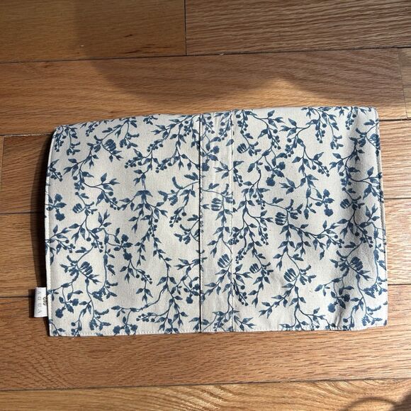 Agua by Agua Bendita Dust Bag Canvas Envelope Blue Cream Floral Boho Clutch - Picture 5 of 6